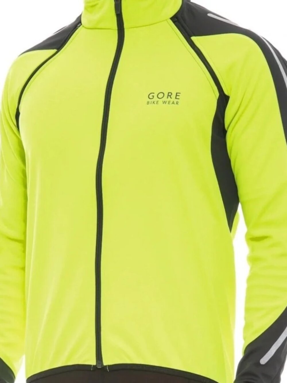 Gore Bike Wear Windstopper Soft Shell Cycling Jacket Neon Yellow Mens L